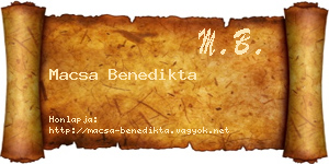 Macsa Benedikta névjegykártya
